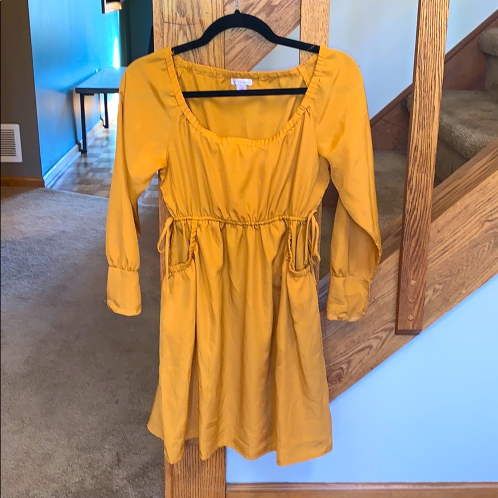 Xhilaration mustard color dress size XS